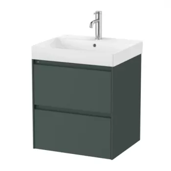 Set PROMO mobilier baza si lavoar Roca Ona Unik 2 sertare 55x46 cm verde mat imagine