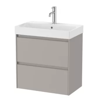 Set PROMO mobilier baza si lavoar Roca Ona Unik 2 sertare 60x36 cm gri mat imagine
