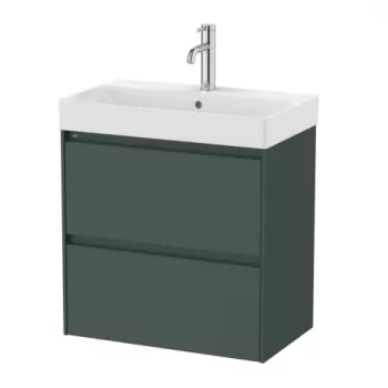 Set PROMO mobilier baza si lavoar Roca Ona Unik 2 sertare 60x36 cm verde mat imagine