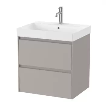 Set PROMO mobilier baza si lavoar Roca Ona Unik 2 sertare 60x46 cm gri mat imagine