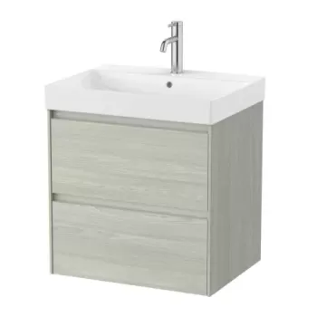 Set PROMO mobilier baza si lavoar Roca Ona Unik 2 sertare 60x46 cm stejar deschis imagine