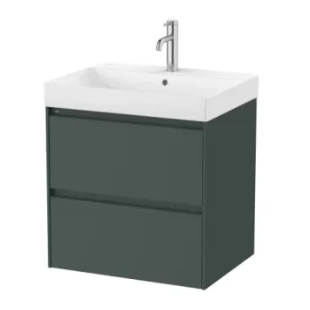 Set PROMO mobilier baza si lavoar Roca Ona Unik 2 sertare 60x46 cm verde mat imagine