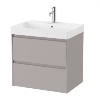 Set PROMO mobilier baza si lavoar Roca Ona Unik 2 sertare 65x46 cm gri mat imagine