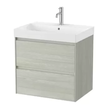 Set PROMO mobilier baza si lavoar Roca Ona Unik 2 sertare 65x46 cm stejar deschis imagine