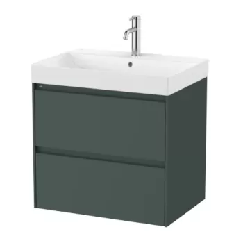 Set PROMO mobilier baza si lavoar Roca Ona Unik 2 sertare 65x46 cm verde mat imagine