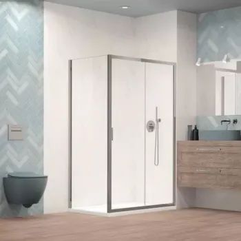 Set promotional cabina de dus Radaway Alienta DWJ+S crom 120x80 cm cu cadita si sifon imagine