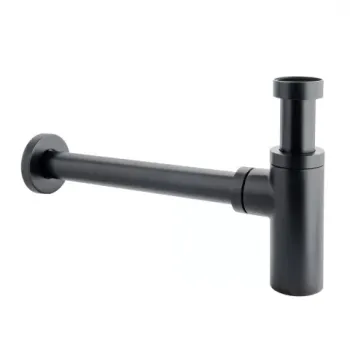 Sifon pentru lavoar FDesign Kleome cilindric negru mat imagine