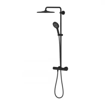 Sistem de dus cu baterie termostatata Grohe Rainshower SmartActive 310 negru mat imagine
