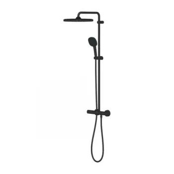Sistem de dus cu baterie termostatata Grohe Tempesta Cosmopolitan 250 Cube negru mat imagine