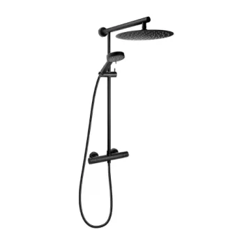 Sistem de dus FDesign Anima negru mat cu baterie termostatata imagine