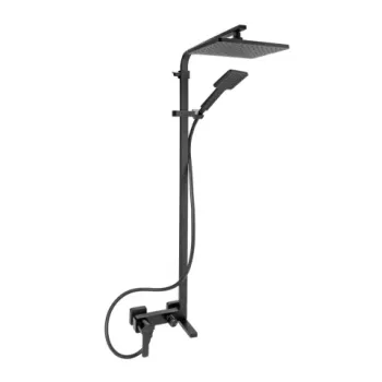 Sistem de dus FDesign Origio negru mat cu baterie monocomanda imagine