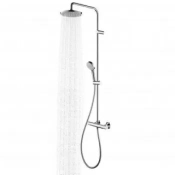 Sistem dus fix si mobil cu baterie termostat, Hansgrohe Vernis Blend crom imagine