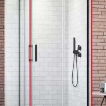 Usa cabina de dus Radaway Idea Black KDD stanga 90 x H200.5 cm profil negru mat imagine