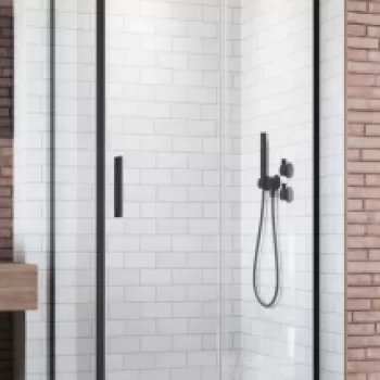 Usa cabina de dus Radaway Idea Black KDJ stanga 140 x H200.5 cm profil negru mat imagine