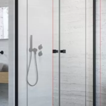 Usa cabina dus Radaway Essenza New Black KDD, 80 x H200 cm profil negru mat, stanga imagine