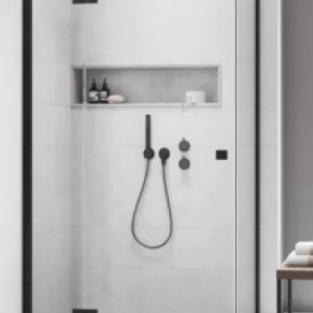 Usa cabina dus Radaway Essenza New Black KDJ, 100 x H200 cm profil negru mat, dreapta imagine