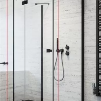 Usa cabina dus Radaway Essenza New Black KDJ+S 100 x H200 cm, profil negru mat, dreapta imagine