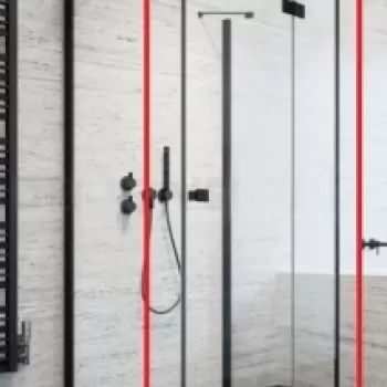 Usa cabina dus Radaway Essenza New Black KDJ+S 120 x H200 cm, profil negru mat, stanga imagine