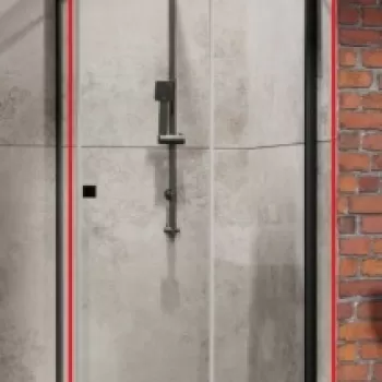 Usa cabina dus Radaway Essenza New Black PTJ 90 x H200 cm, profil negru mat, stanga imagine