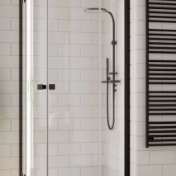 Usa cabina dus semirotunda Radaway Essenza New Black PDD, 90 x H200 cm, stanga imagine