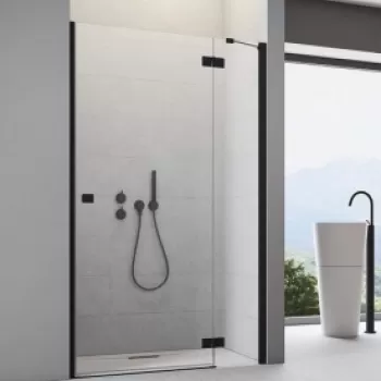 Usa de nisa batanta Radaway Essenza New Black DWJ, 100 x H200 cm profil negru mat, stanga imagine