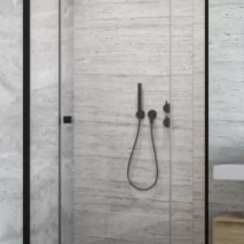 Usa de nisa batanta Radaway Essenza New Black DWJS, 110 x H200 cm profil negru mat, stanga imagine