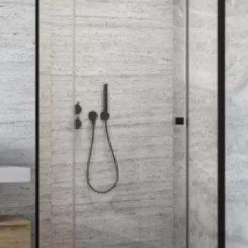 Usa de nisa batanta Radaway Essenza New Black DWJS, 120 x H200 cm profil negru mat, dreapta imagine