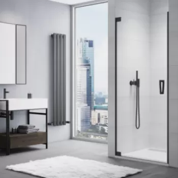 Usa de nisa batanta SanSwiss Cadura CA1C, 70xH200 cm profil negru, dreapta imagine