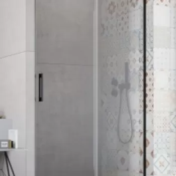 Usa de nisa culisanta Radaway Idea Black DWJ stanga 140 x H200.5 cm profil negru mat imagine