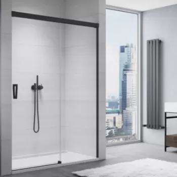 Usa de nisa culisanta SanSwiss Cadura CAS2 150 x H200 cm profil negru mat imagine