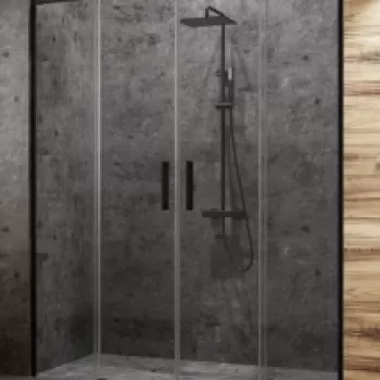 Usa de nisa dublu culisanta Radaway Idea Black DWD 190 x 200.5 cm profil negru imagine