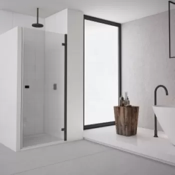 Usa de nisa pivotanta SanSwiss Annea AN1C Black 90xH200 cm, stanga imagine