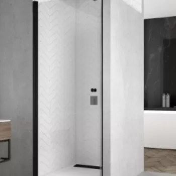 Usa de nisa pivotanta Sanswiss Solino SOL1, 100xH200 cm profil negru mat imagine