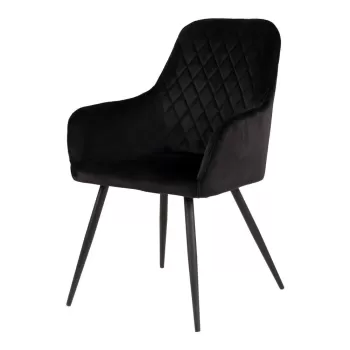 2 scaune de dining din catifea neagra Harbo - House Nordic imagine