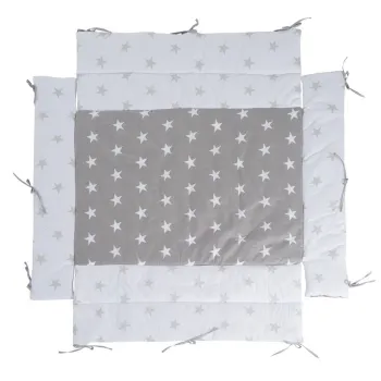 Aparatoare pentru patut alb/gri din amestec de bumbac 96 cm Little Stars - Roba imagine