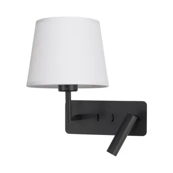 Aplica de perete alba/negru-mat cu structura flexibila din aluminiu Savona - Nova Luce imagine