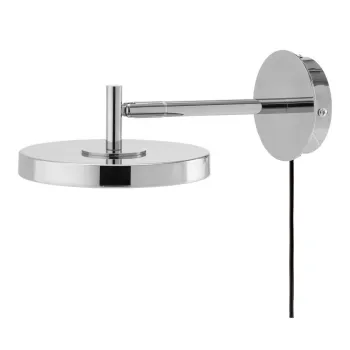 Aplica de perete argintiu-lucios LED cu structura flexibila/cu intensitate reglabila cu alimentare la priza o 15 cm Asteria Wall Short - UMAGE imagine