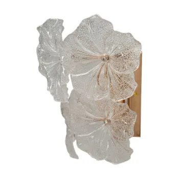 Aplica de perete aurie din sticla Ibiscus - Mauro Ferretti imagine