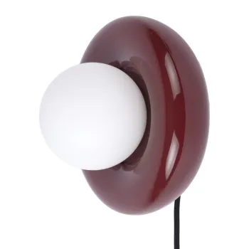 Aplica de perete burgundy din ceramica cu alimentare la priza Catania Ring - Leitmotiv imagine
