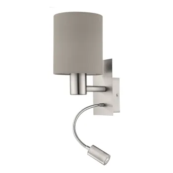 Aplica de perete gri/argintie LED PASTERI - EGLO imagine