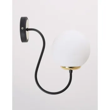 Aplica de perete neagra-alba o 15 cm Oslo - Squid Lighting imagine