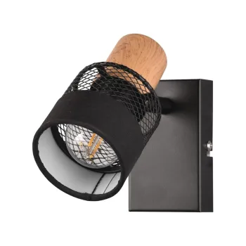 Aplica de perete neagra/in culoare naturala o 7 cm Nandini - Trio imagine