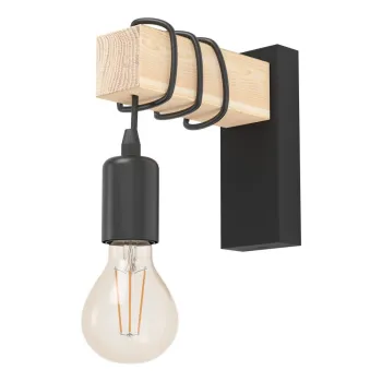 Aplica de perete neagra/in culoare naturala TOWNSHEND - EGLO imagine