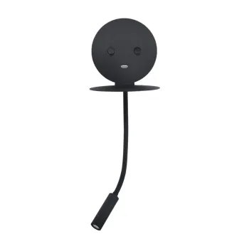 Aplica de perete neagra LED cu structura flexibila/cu port USB din aluminiu Eclip - Nova Luce imagine