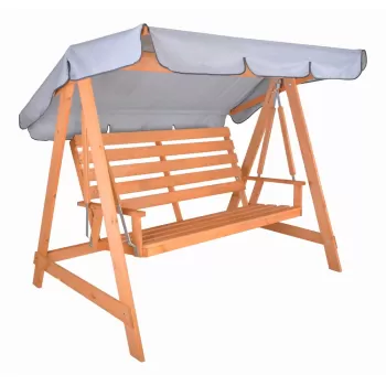 Balansoar de gradina gri din lemn Sylva - Rojaplast imagine