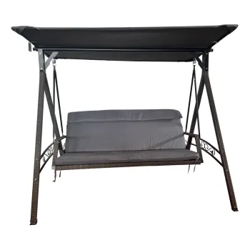 Balansoar de gradina gri din ratan artificial Rattan - Rojaplast imagine