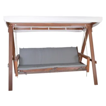 Balansoar de gradina gri/maro din lemn Adelaida - Rojaplast imagine