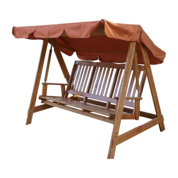 Balansoar de gradina maro din lemn Luisa - Rojaplast imagine