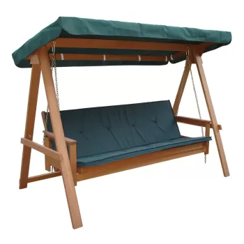 Balansoar de gradina verde/ din lemn Vegas Lux - Rojaplast imagine