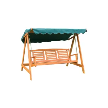 Balansoar de gradina verde/maro din lemn Eden - Rojaplast imagine